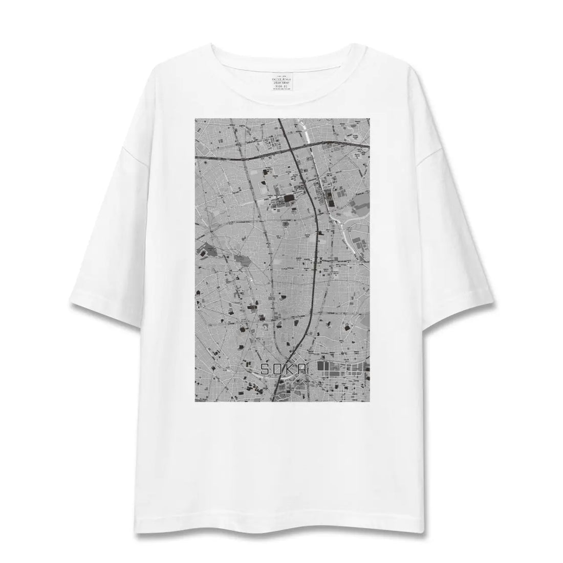 【草加（埼玉県）】地図柄ビッグシルエットTシャツ