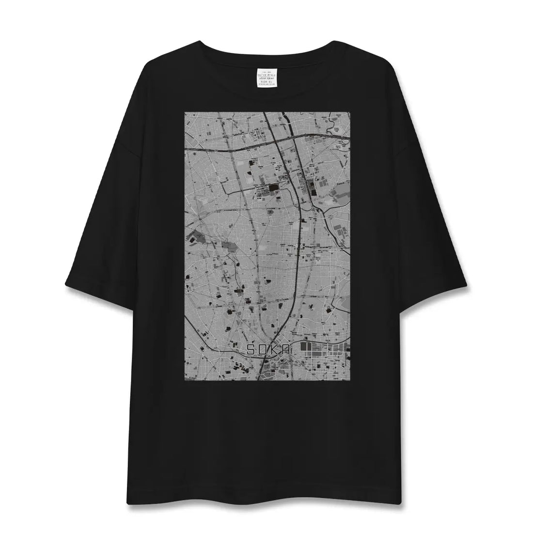 【草加(埼玉県)】地図柄ビッグシルエットTシャツ