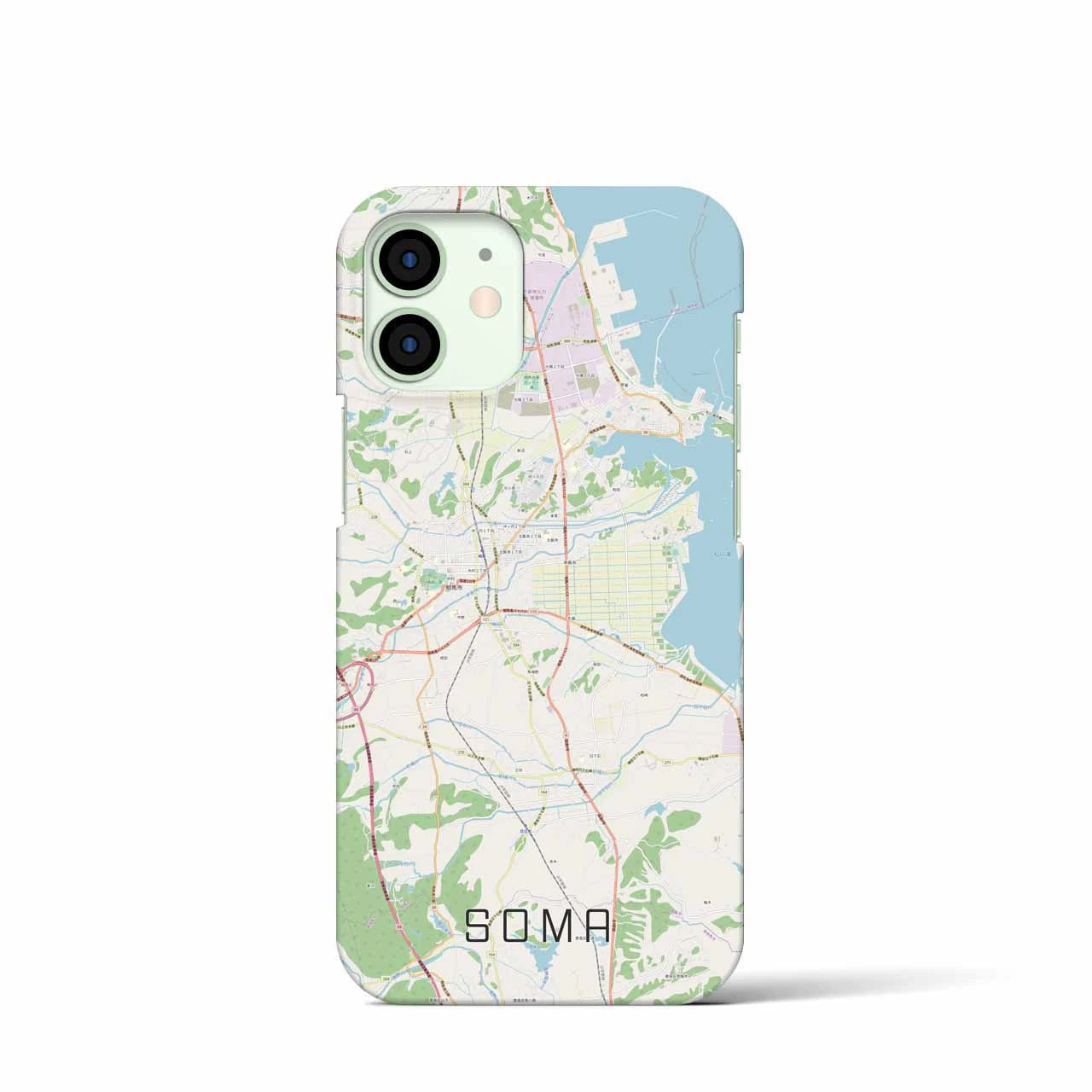 【相馬】地図柄iPhoneケース（バックカバータイプ・ナチュラル）iPhone 12 mini 用