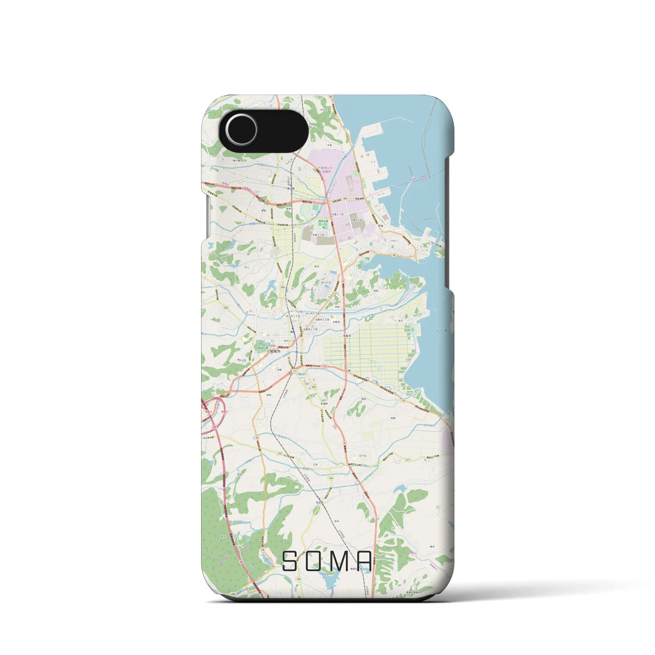 【相馬】地図柄iPhoneケース（バックカバータイプ・ナチュラル）iPhone SE（第3 / 第2世代） / 8 / 7 / 6s / 6 用