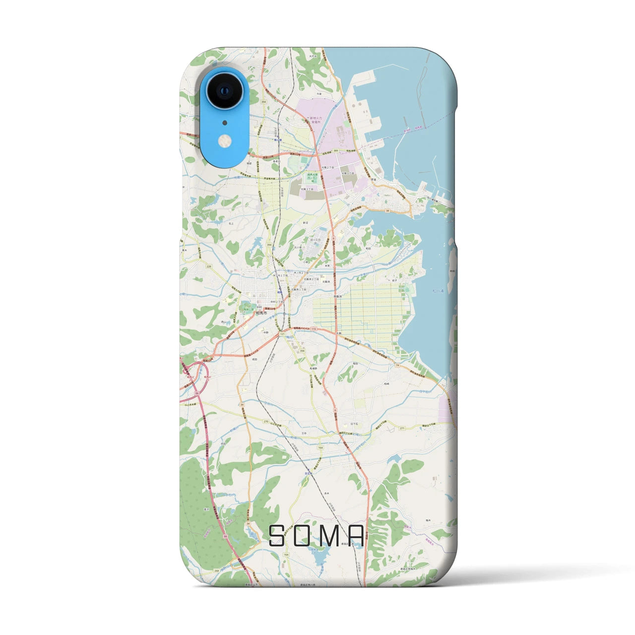 【相馬】地図柄iPhoneケース（バックカバータイプ・ナチュラル）iPhone XR 用