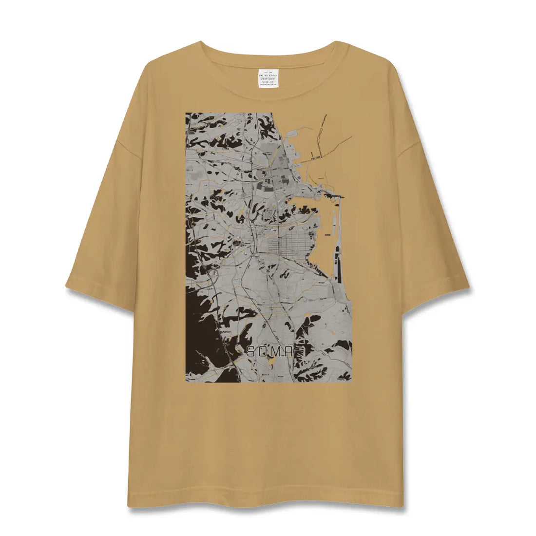 【相馬(福島県)】地図柄ビッグシルエットTシャツ