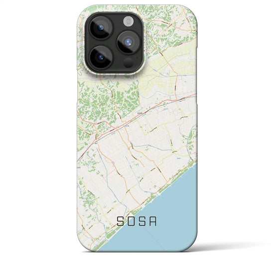 【匝瑳】地図柄iPhoneケース（バックカバータイプ・ナチュラル）iPhone 15 Pro Max 用