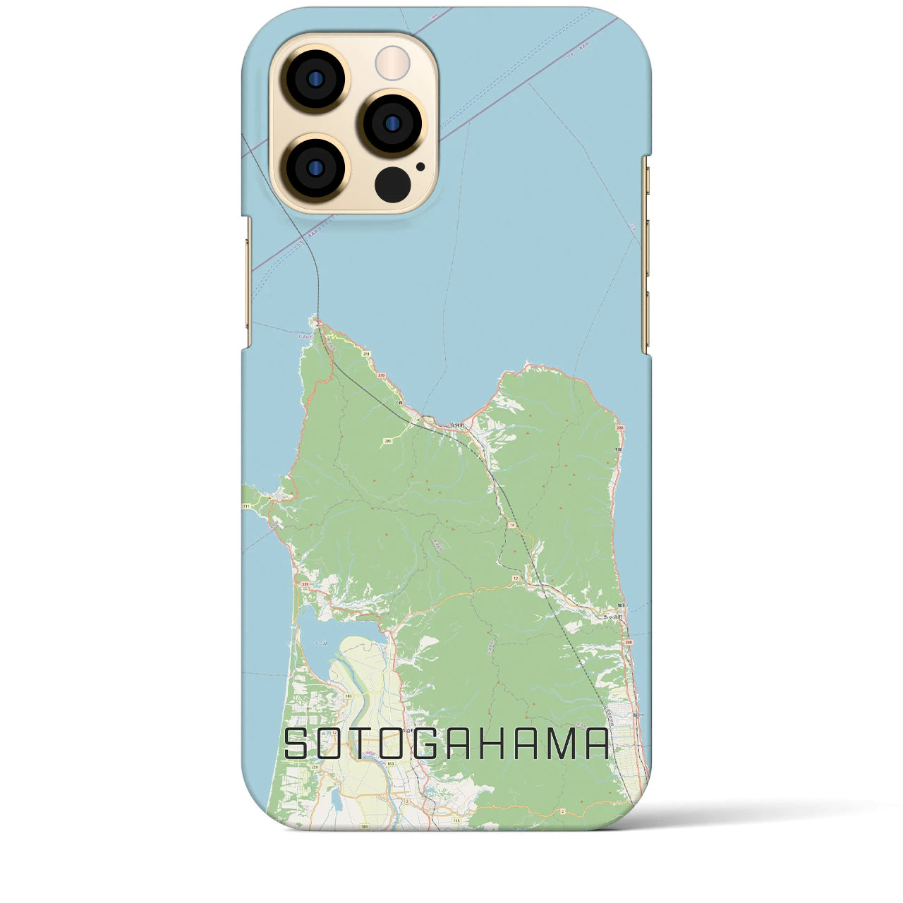 【外ヶ浜】地図柄iPhoneケース（バックカバータイプ・ナチュラル）iPhone 12 Pro Max 用
