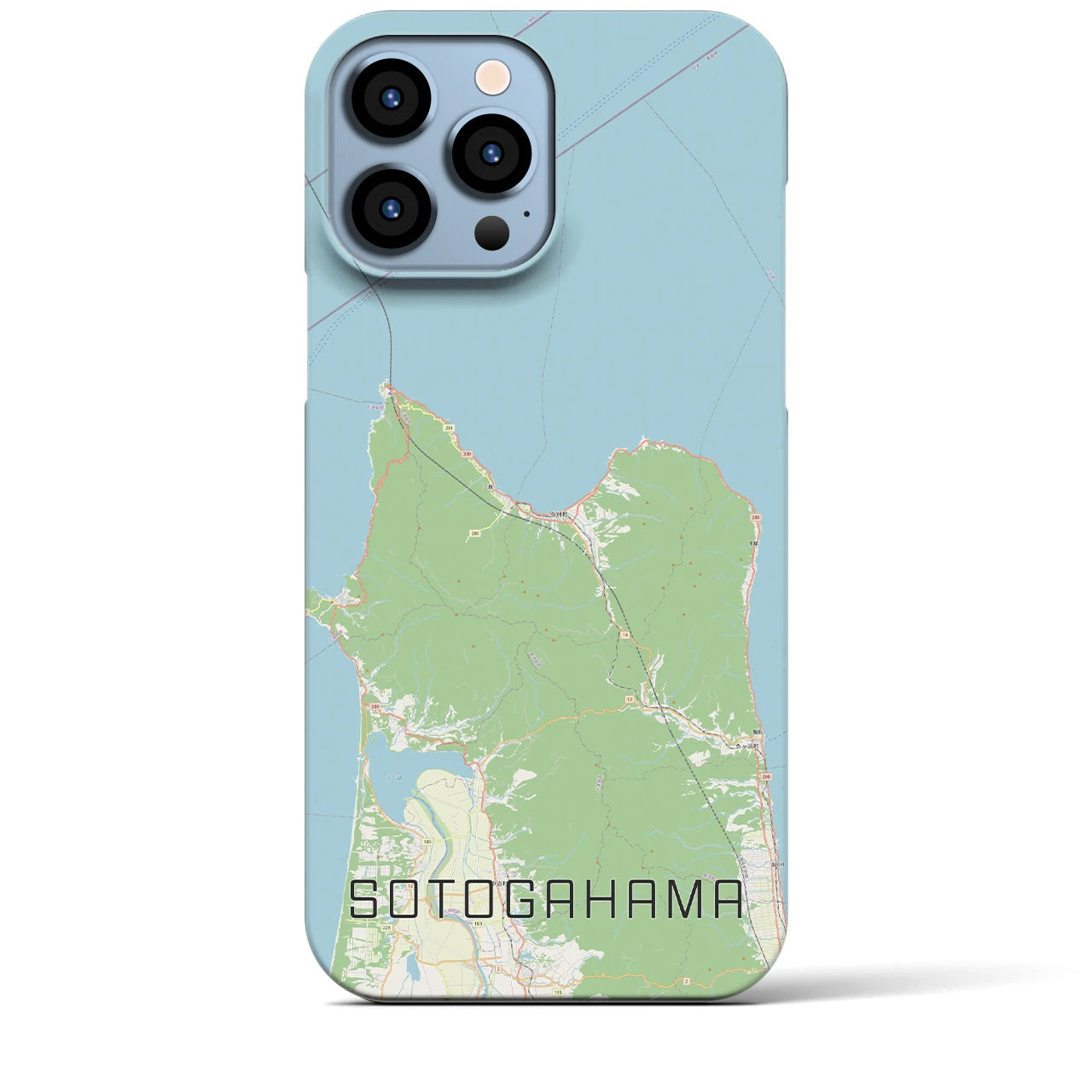 【外ヶ浜】地図柄iPhoneケース（バックカバータイプ・ナチュラル）iPhone 13 Pro Max 用