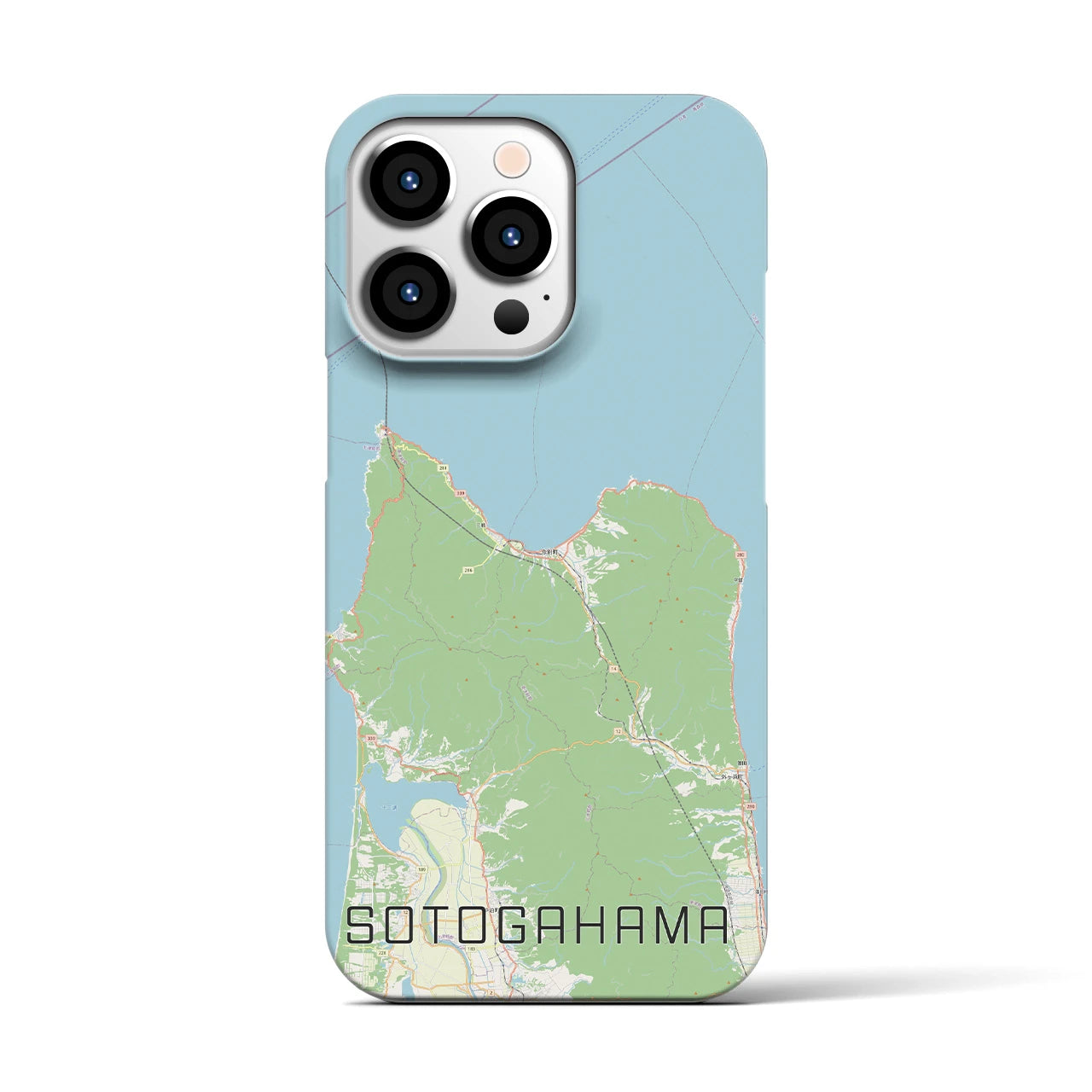 【外ヶ浜】地図柄iPhoneケース（バックカバータイプ・ナチュラル）iPhone 13 Pro 用