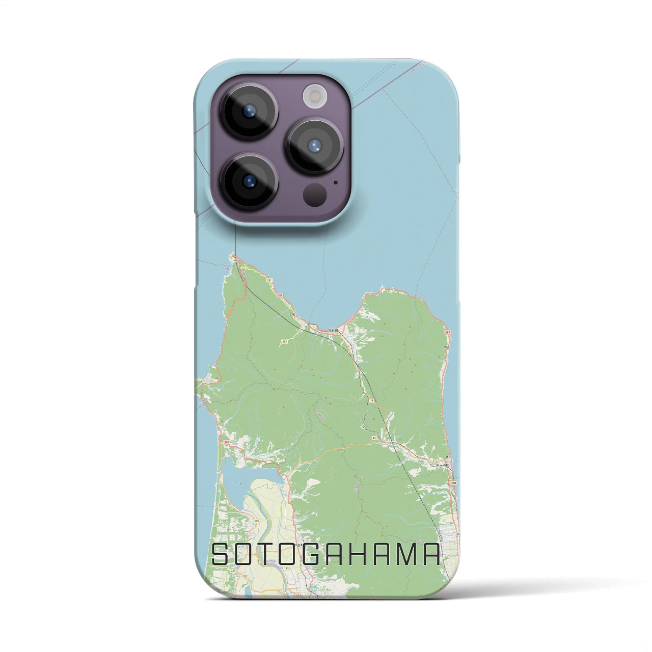 【外ヶ浜】地図柄iPhoneケース（バックカバータイプ・ナチュラル）iPhone 14 Pro 用