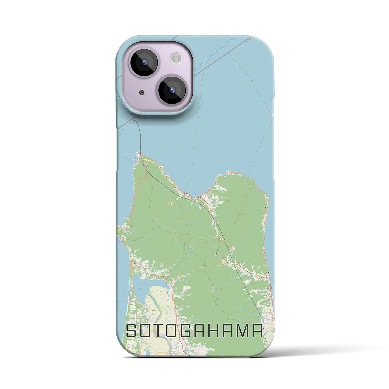 【外ヶ浜】地図柄iPhoneケース（バックカバータイプ・ナチュラル）iPhone 14 用