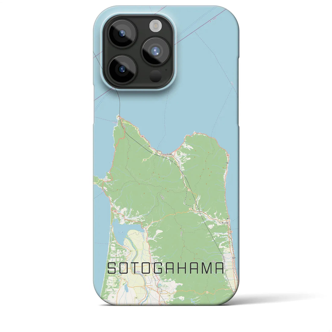 【外ヶ浜】地図柄iPhoneケース（バックカバータイプ・ナチュラル）iPhone 15 Pro Max 用