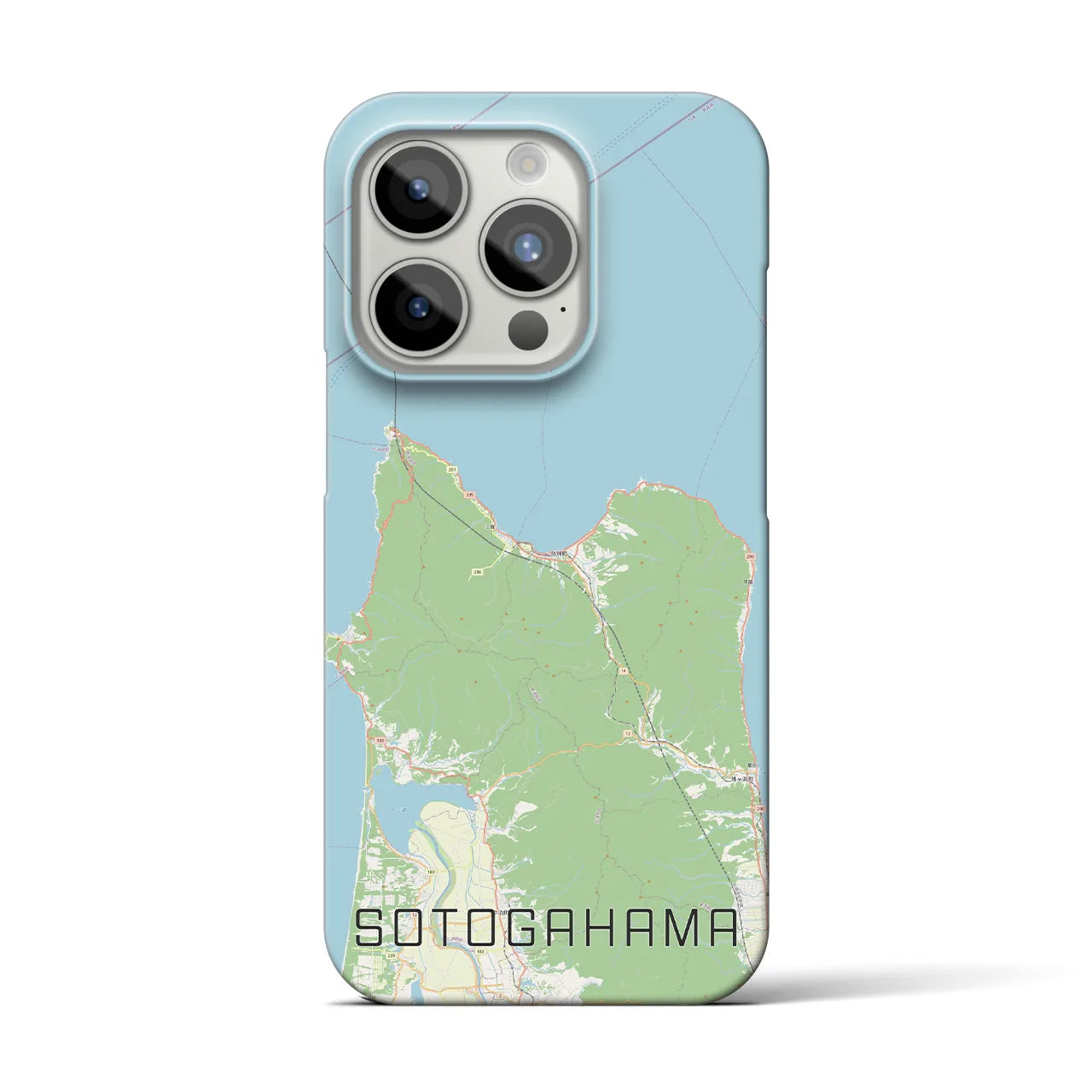 【外ヶ浜】地図柄iPhoneケース（バックカバータイプ・ナチュラル）iPhone 15 Pro 用