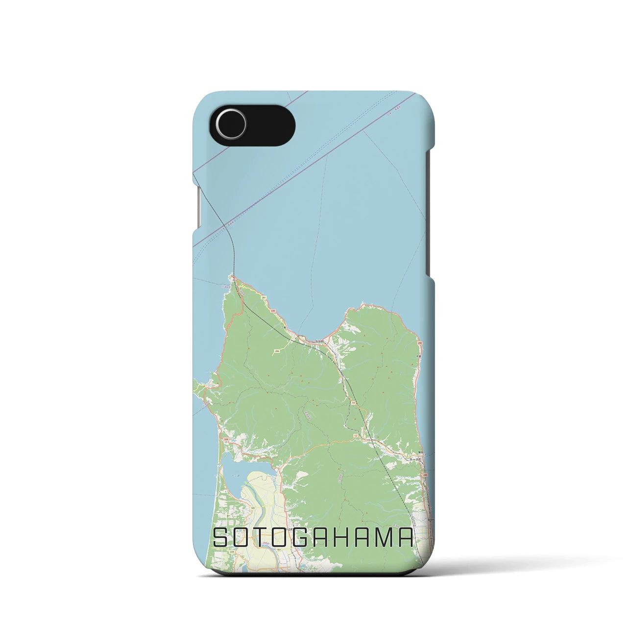 【外ヶ浜】地図柄iPhoneケース（バックカバータイプ・ナチュラル）iPhone SE（第3 / 第2世代） / 8 / 7 / 6s / 6 用
