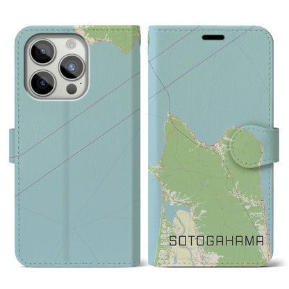 【外ヶ浜（青森県）】地図柄iPhoneケース（手帳タイプ）ナチュラル・iPhone 15 Pro 用