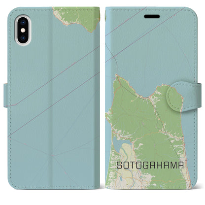 【外ヶ浜（青森県）】地図柄iPhoneケース（手帳タイプ）ナチュラル・iPhone XS Max 用