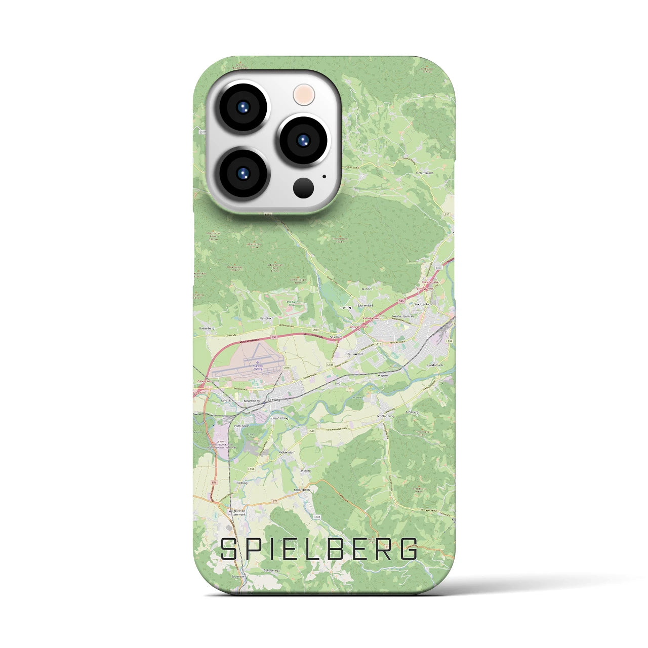 【シュピールベルク】地図柄iPhoneケース（バックカバータイプ・ナチュラル）iPhone 13 Pro 用