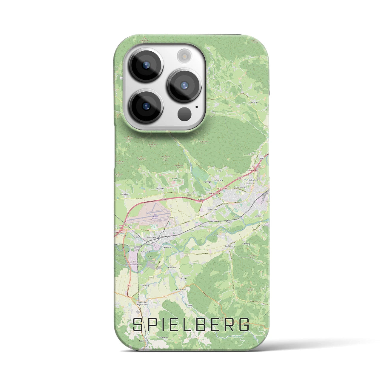 【シュピールベルク】地図柄iPhoneケース（バックカバータイプ・ナチュラル）iPhone 14 Pro 用