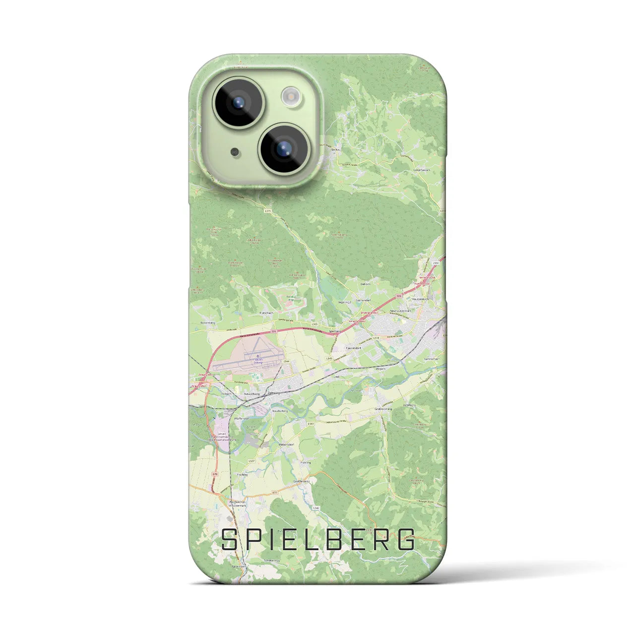 【シュピールベルク】地図柄iPhoneケース（バックカバータイプ・ナチュラル）iPhone 15 用