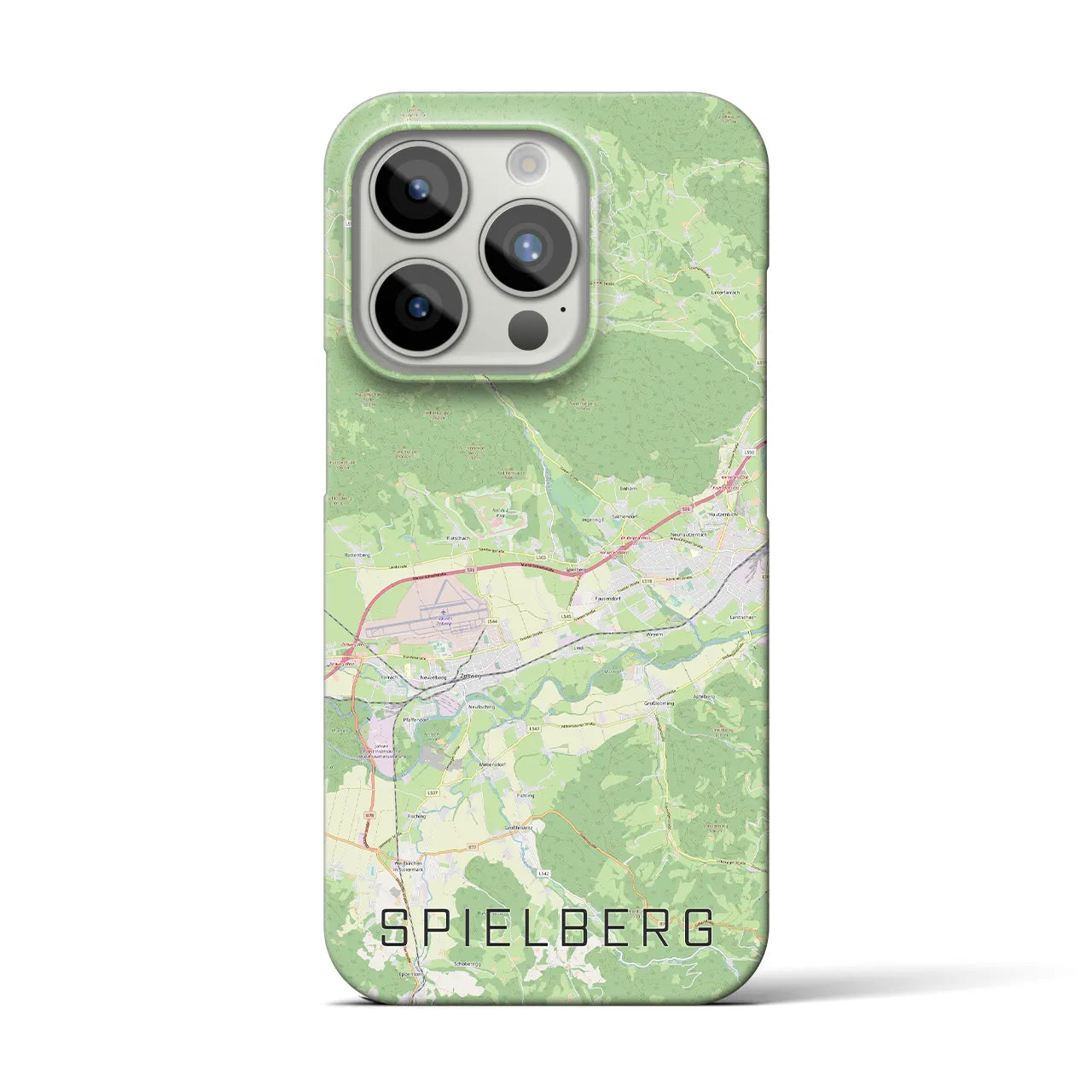 【シュピールベルク】地図柄iPhoneケース（バックカバータイプ・ナチュラル）iPhone 15 Pro 用