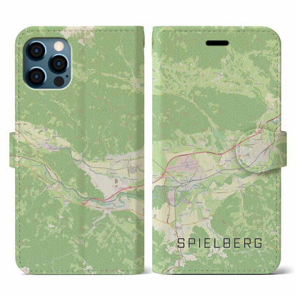 【シュピールベルク（オーストリア）】地図柄iPhoneケース（手帳タイプ）ナチュラル・iPhone 12 / 12 Pro 用