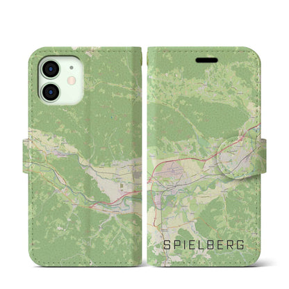 【シュピールベルク（オーストリア）】地図柄iPhoneケース（手帳タイプ）ナチュラル・iPhone 12 mini 用