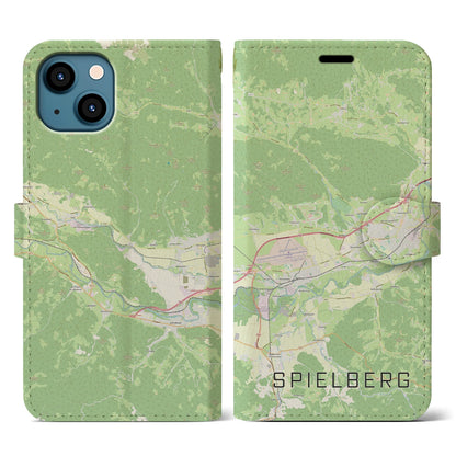 【シュピールベルク（オーストリア）】地図柄iPhoneケース（手帳タイプ）ナチュラル・iPhone 13 用