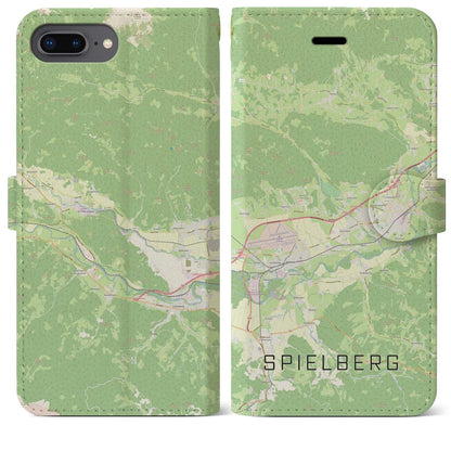 【シュピールベルク（オーストリア）】地図柄iPhoneケース（手帳タイプ）ナチュラル・iPhone 8Plus /7Plus / 6sPlus / 6Plus 用