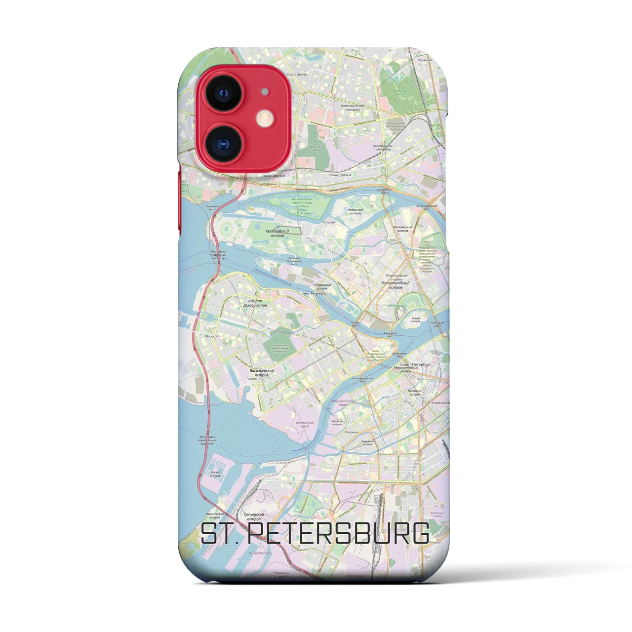 【サンクトペテルブルク】地図柄iPhoneケース（バックカバータイプ・ナチュラル）iPhone 11 用