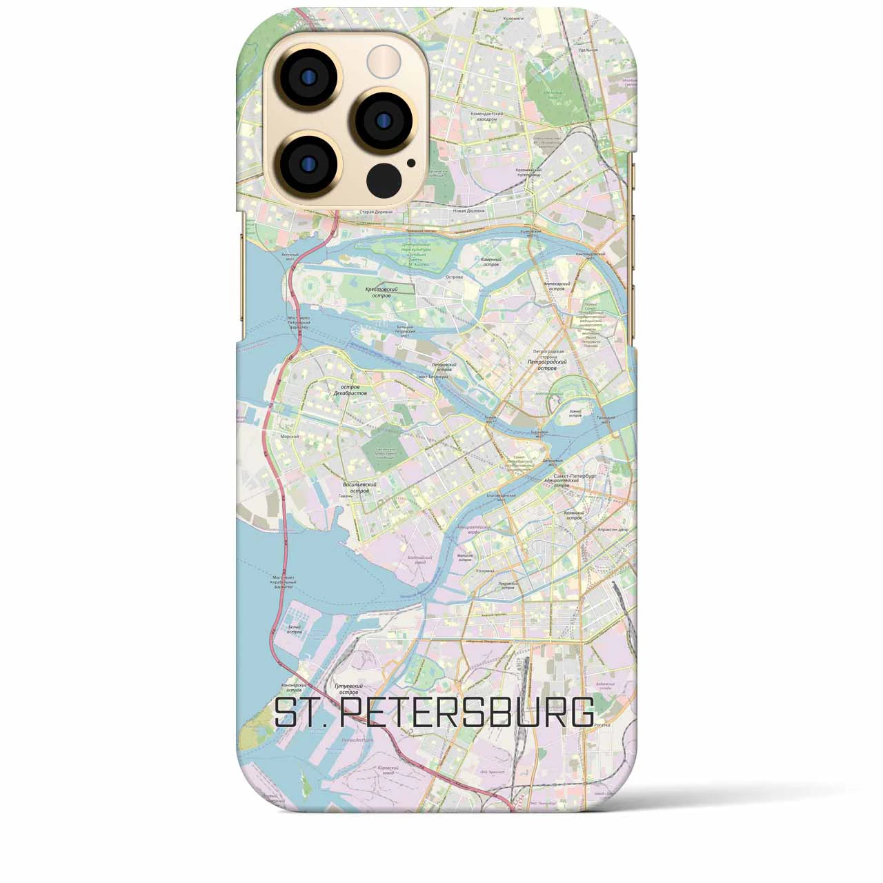 【サンクトペテルブルク】地図柄iPhoneケース（バックカバータイプ・ナチュラル）iPhone 12 Pro Max 用
