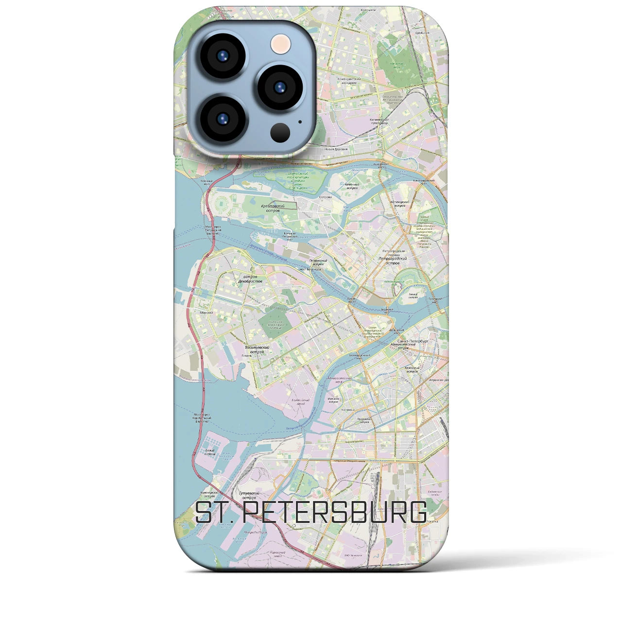 【サンクトペテルブルク】地図柄iPhoneケース（バックカバータイプ・ナチュラル）iPhone 13 Pro Max 用