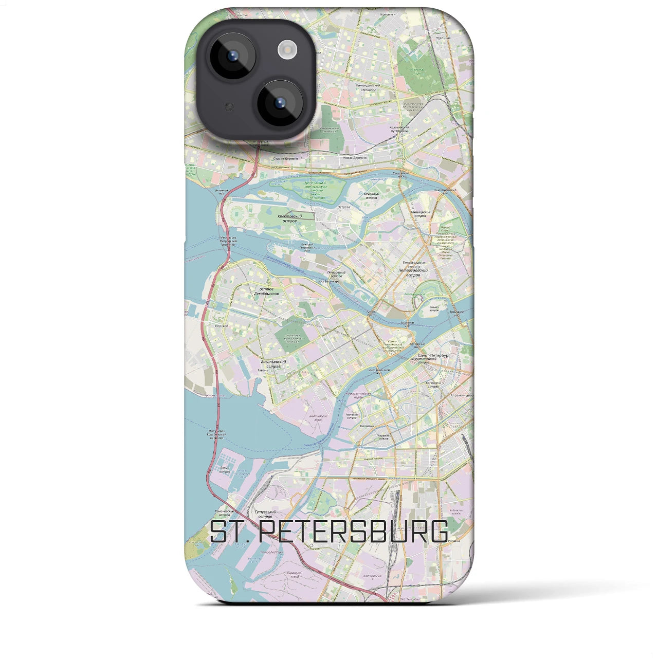 【サンクトペテルブルク】地図柄iPhoneケース（バックカバータイプ・ナチュラル）iPhone 14 Plus 用
