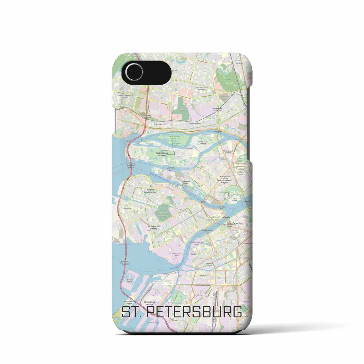 【サンクトペテルブルク】地図柄iPhoneケース（バックカバータイプ・ナチュラル）iPhone SE（第3 / 第2世代） / 8 / 7 / 6s / 6 用
