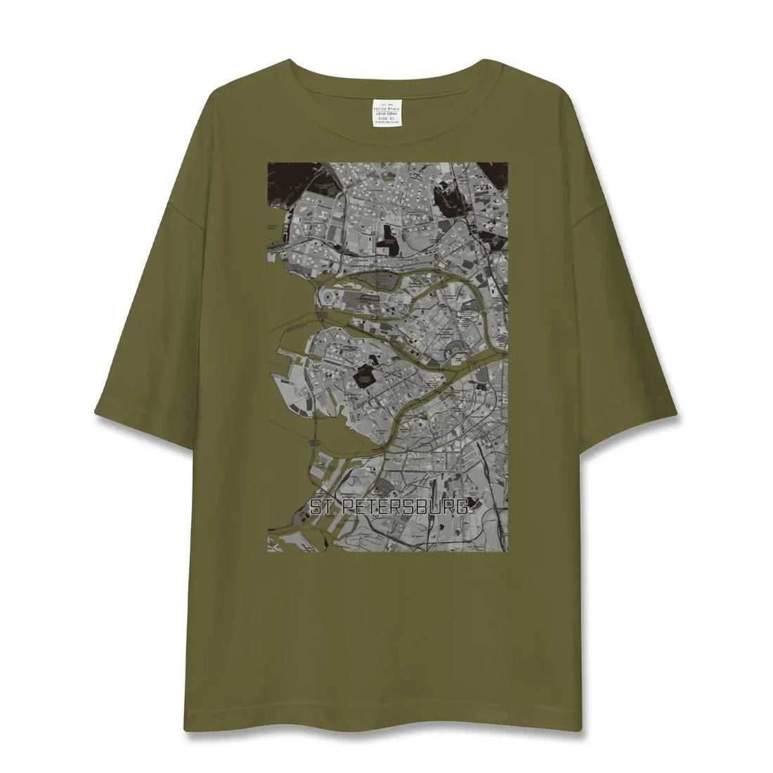 【サンクトペテルブルク(ロシア)】地図柄ビッグシルエットTシャツ
