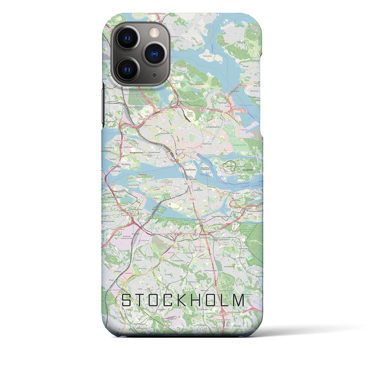 【ストックホルム】地図柄iPhoneケース（バックカバータイプ・ナチュラル）iPhone 11 Pro Max 用