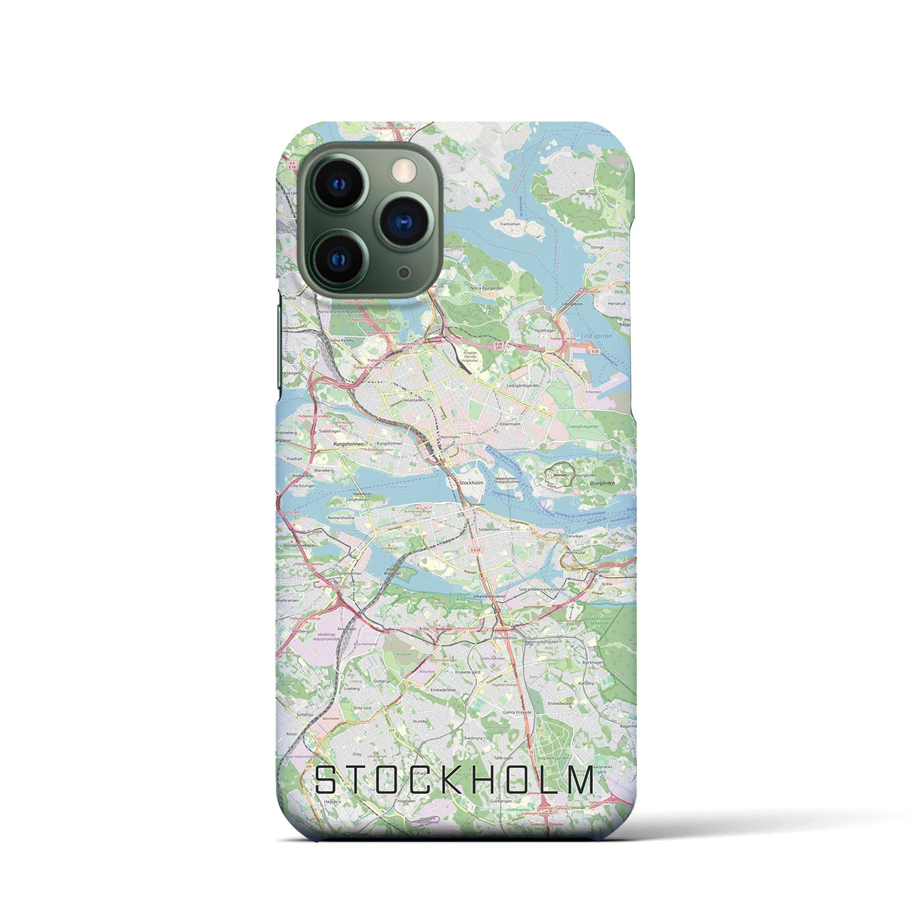 【ストックホルム】地図柄iPhoneケース（バックカバータイプ・ナチュラル）iPhone 11 Pro 用