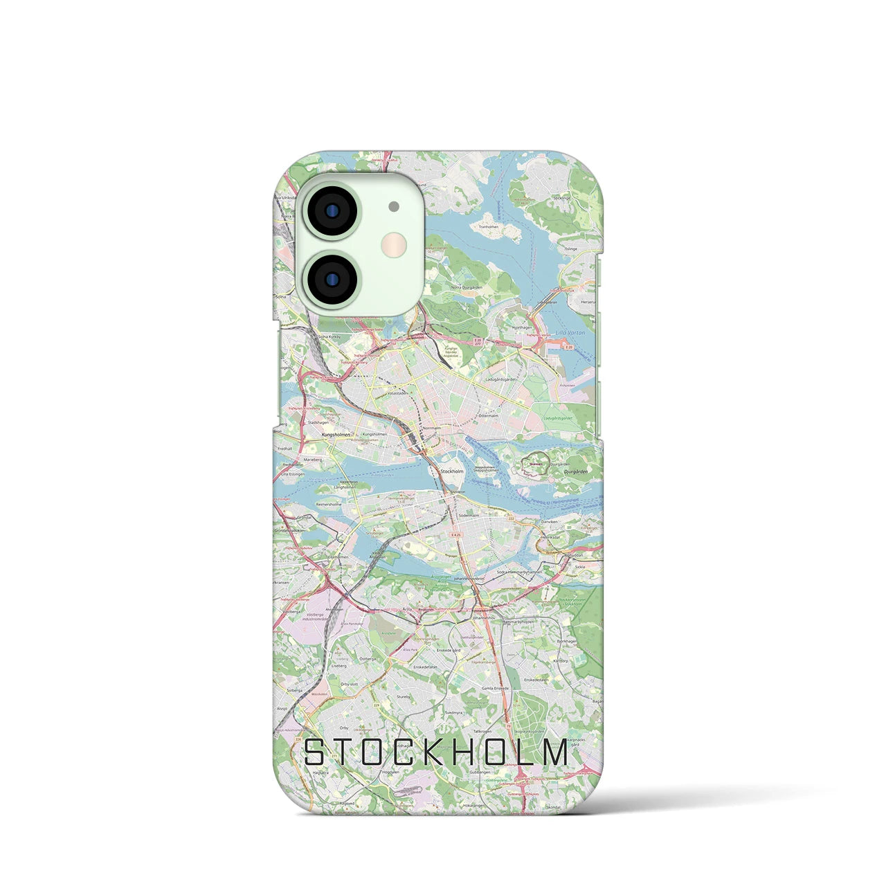 【ストックホルム】地図柄iPhoneケース（バックカバータイプ・ナチュラル）iPhone 12 mini 用