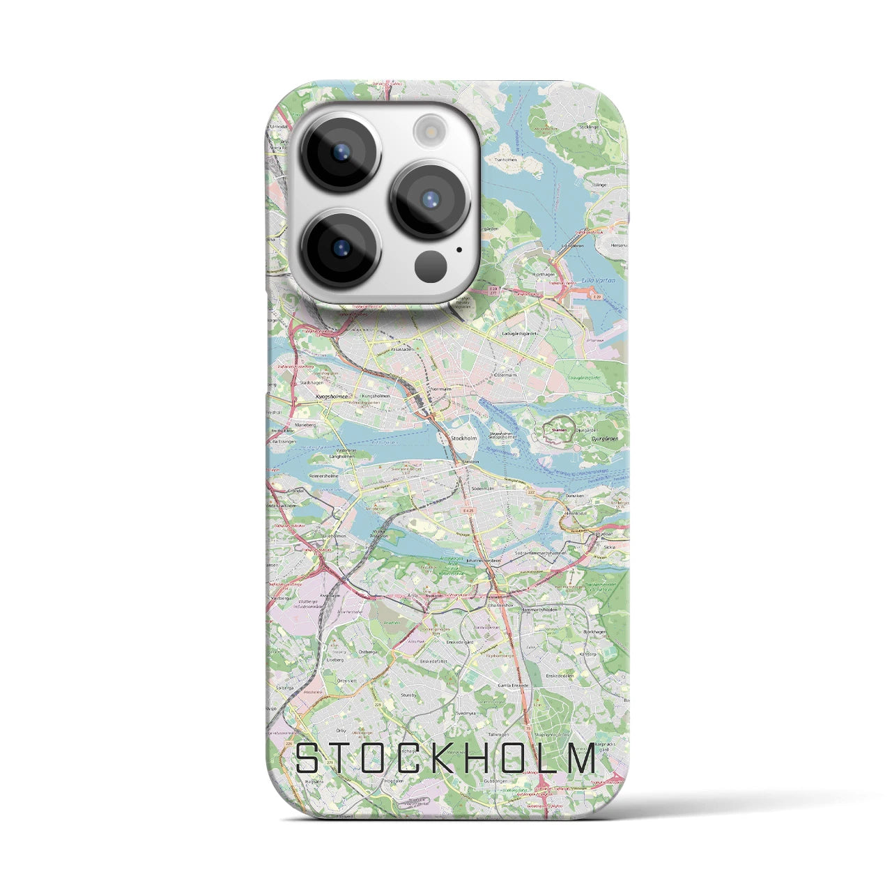【ストックホルム】地図柄iPhoneケース（バックカバータイプ・ナチュラル）iPhone 14 Pro 用
