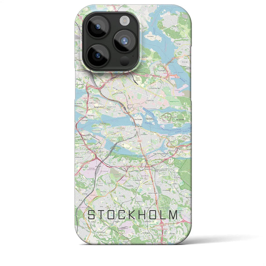 【ストックホルム】地図柄iPhoneケース（バックカバータイプ・ナチュラル）iPhone 15 Pro Max 用