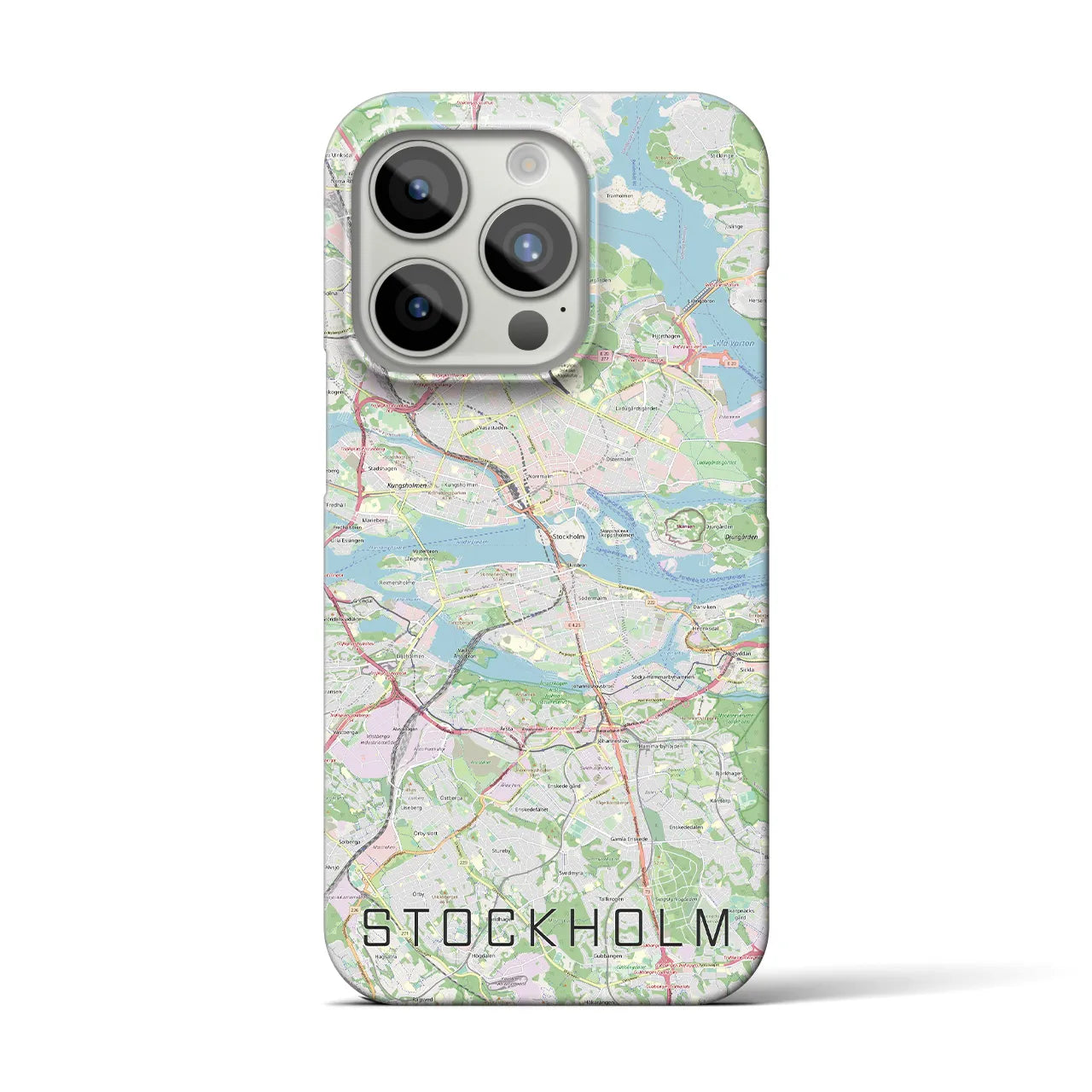 【ストックホルム】地図柄iPhoneケース（バックカバータイプ・ナチュラル）iPhone 15 Pro 用