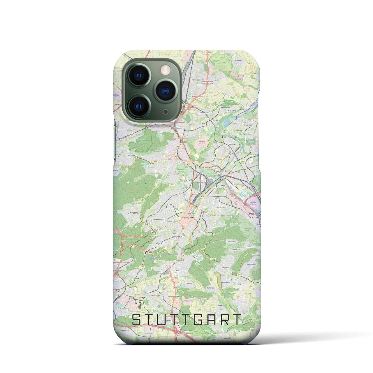 【シュトゥットガルト】地図柄iPhoneケース（バックカバータイプ・ナチュラル）iPhone 11 Pro 用