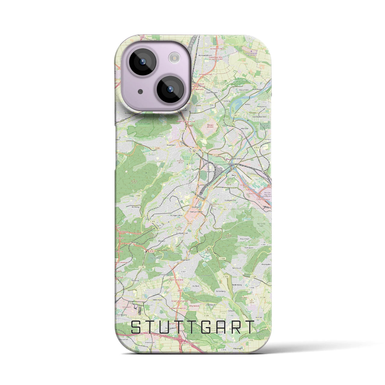 【シュトゥットガルト】地図柄iPhoneケース（バックカバータイプ・ナチュラル）iPhone 14 用