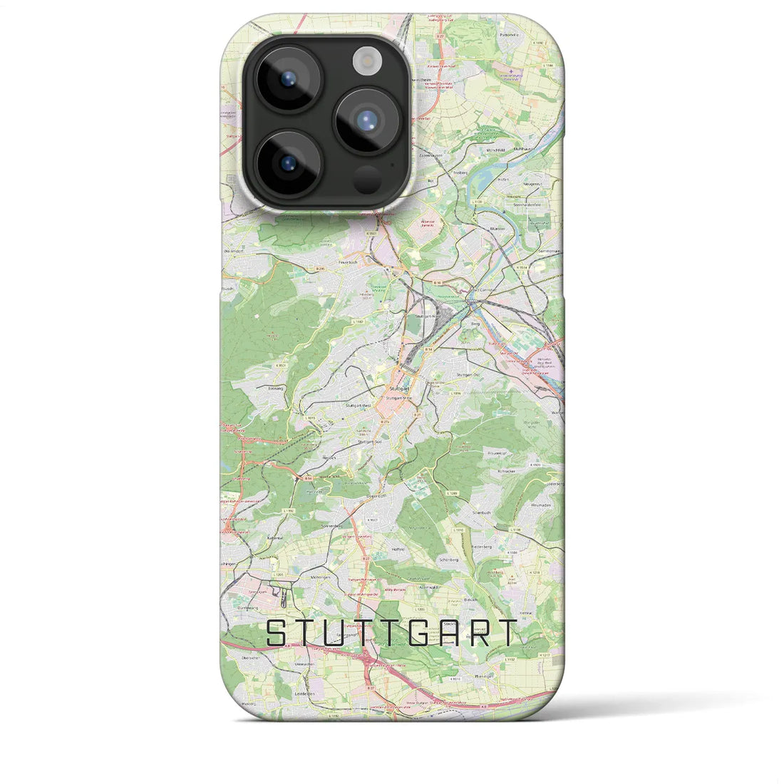 【シュトゥットガルト】地図柄iPhoneケース（バックカバータイプ・ナチュラル）iPhone 15 Pro Max 用