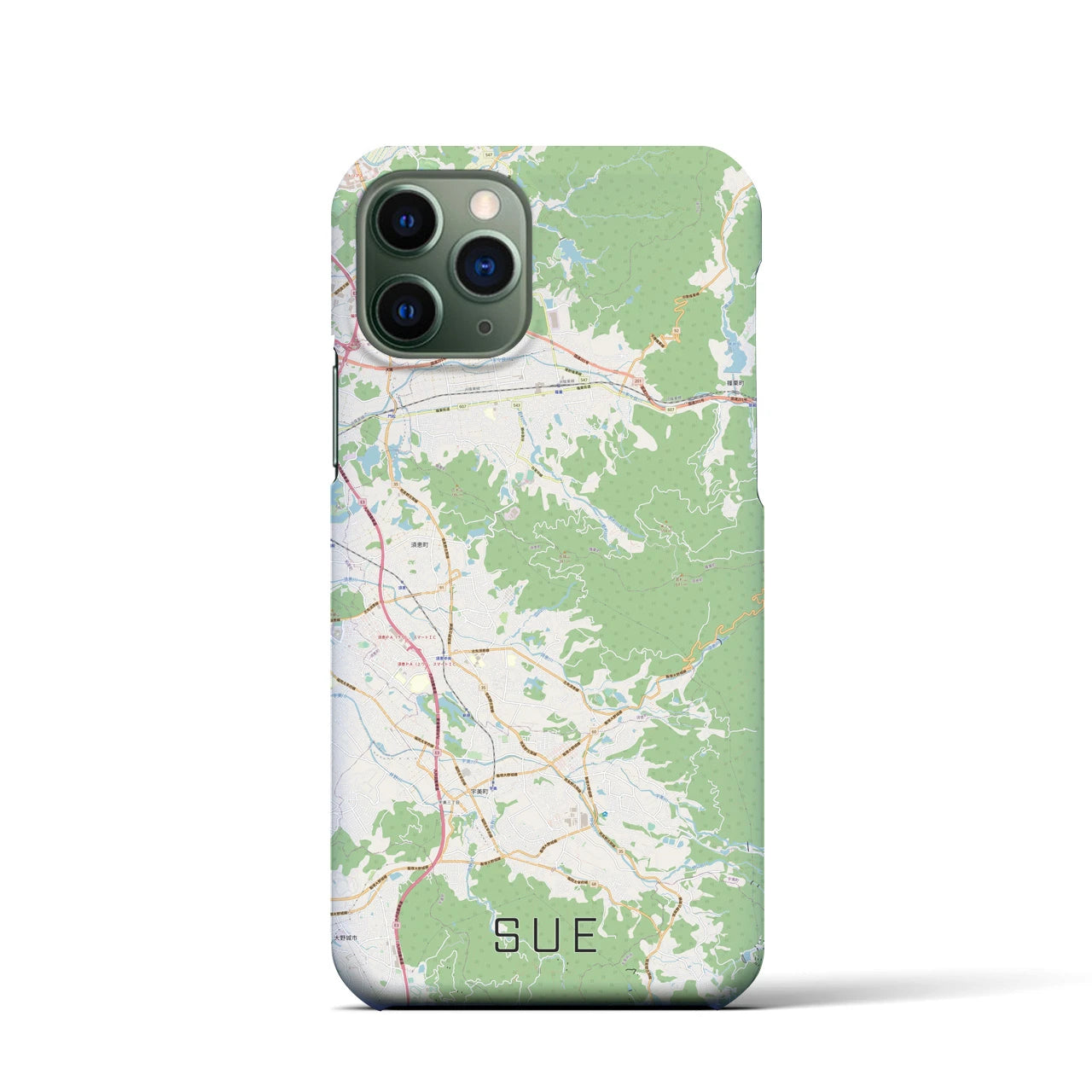【須恵】地図柄iPhoneケース（バックカバータイプ・ナチュラル）iPhone 11 Pro 用