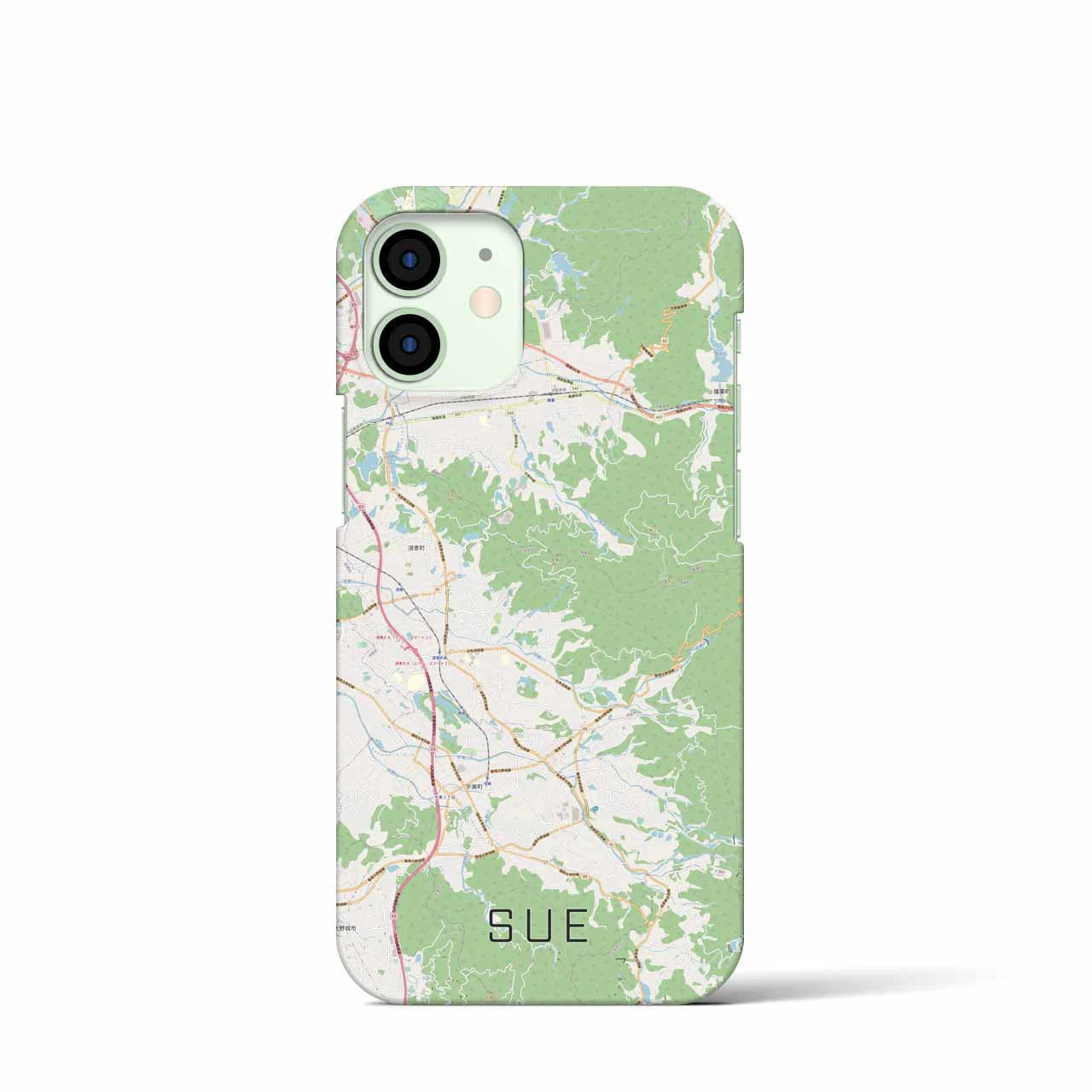 【須恵】地図柄iPhoneケース（バックカバータイプ・ナチュラル）iPhone 12 mini 用
