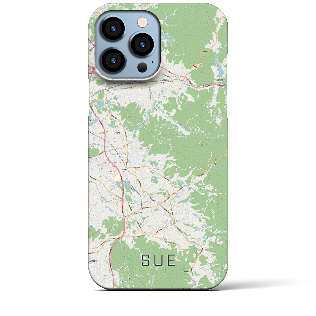 【須恵】地図柄iPhoneケース（バックカバータイプ・ナチュラル）iPhone 13 Pro Max 用