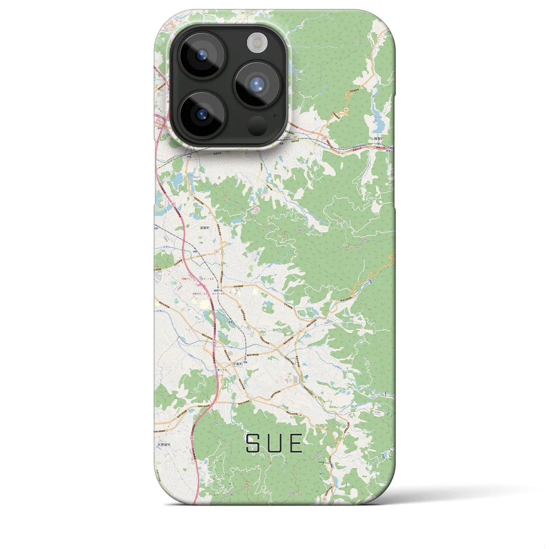 【須恵】地図柄iPhoneケース（バックカバータイプ・ナチュラル）iPhone 15 Pro Max 用