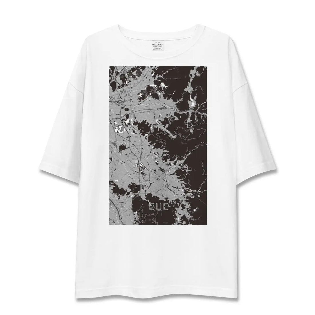 【須恵(福岡県)】地図柄ビッグシルエットTシャツ