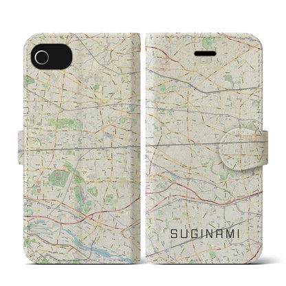 【杉並（東京都）】地図柄iPhoneケース（手帳タイプ）ナチュラル・iPhone SE（第3 / 第2世代） / 8 / 7 / 6s / 6 用