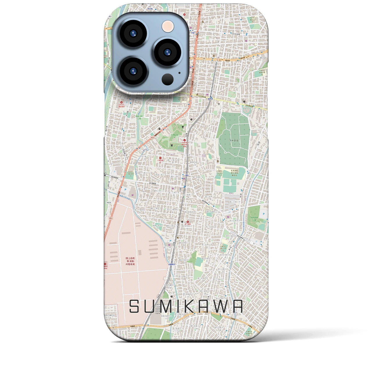 【澄川】地図柄iPhoneケース（バックカバータイプ・ナチュラル）iPhone 13 Pro Max 用