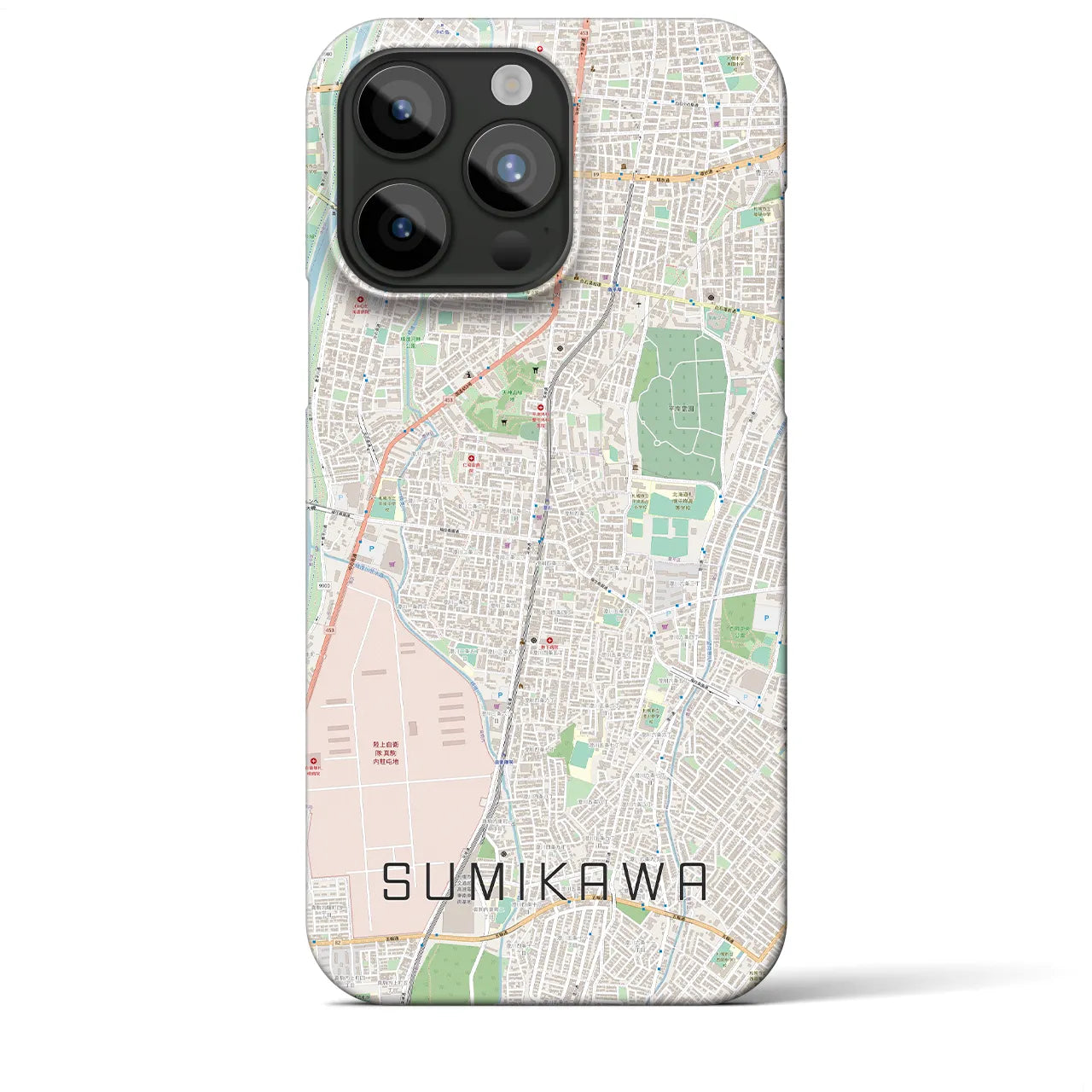 【澄川】地図柄iPhoneケース（バックカバータイプ・ナチュラル）iPhone 15 Pro Max 用