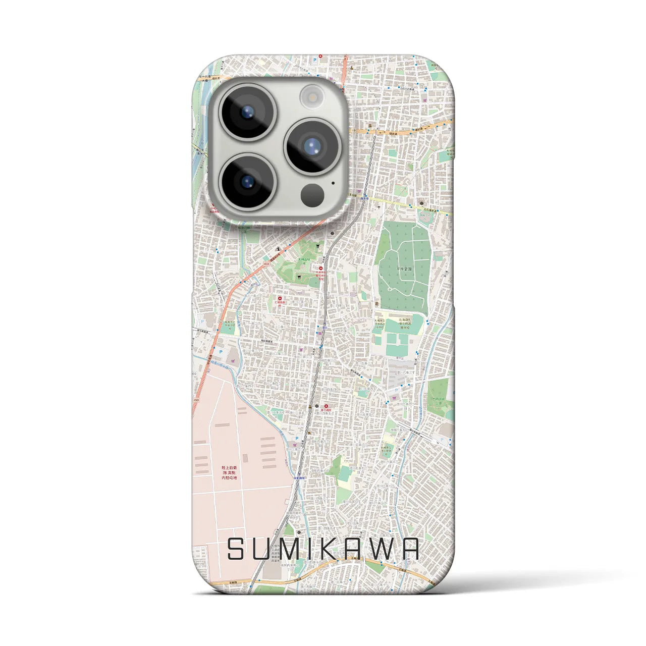 【澄川】地図柄iPhoneケース（バックカバータイプ・ナチュラル）iPhone 15 Pro 用