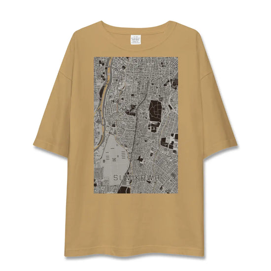 【澄川（北海道）】地図柄ビッグシルエットTシャツ